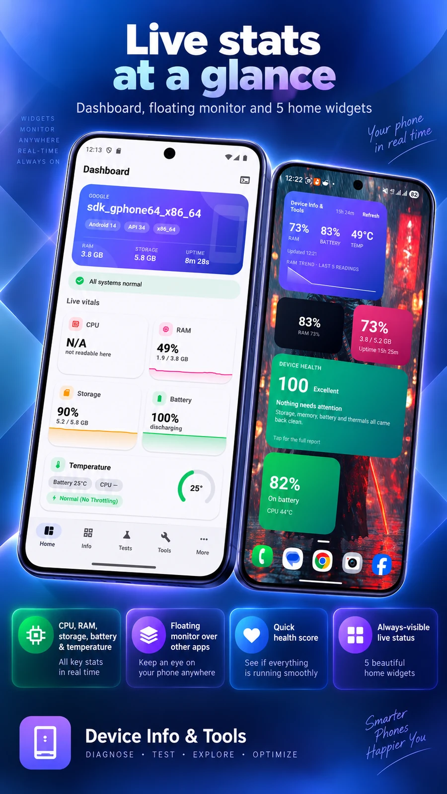 Live stats and home screen widgets preview