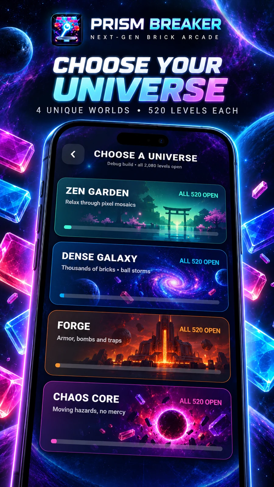 Choose a universe in Prism Breaker